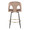 Ava Upholstered 26" Contemporary Fixed-Height Counter Stool with Swivel in Black Metal and Taupe Velvet with Round Gold Metal Footrest- Set of 2 — back view