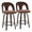 Ava counter stool in Walnut Glazed Wood, Espresso Velvet, Black Metal, coordinated set view, featuring swivel and wood frame