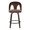 Ava counter stool in Walnut Glazed Wood, Espresso Velvet, Black Metal, front view, featuring swivel and wood frame
