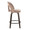 Ava counter stool in Walnut Glazed Wood, Taupe Velvet, Black Metal, side view, featuring swivel and wood frame