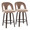 Ava counter stool in Walnut Glazed Wood, Taupe Velvet, Black Metal, coordinated set view, featuring swivel and wood frame
