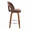 Ava Upholstered 26" Contemporary Fixed-Height Counter Stool with Swivel in Walnut Wood and Espresso Velvet with Round Chrome Metal Footrest- Set of 2 — side view