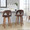 Ava Upholstered 26" Contemporary Fixed-Height Counter Stool with Swivel in Walnut Wood and Espresso Velvet with Round Chrome Metal Footrest- Set of 2 — lifestyle photo 3