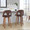 Ava Upholstered 26" Contemporary Fixed-Height Counter Stool with Swivel in Walnut Wood and Espresso Velvet with Round Chrome Metal Footrest- Set of 2 — lifestyle photo 4