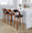 Cecina counter stool in Walnut Wood, Brown PU, Chrome Metal, featuring swivel and wood frame