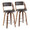 Cecina counter stool in Walnut Wood, Brown PU, Chrome Metal, coordinated set view, featuring swivel and wood frame