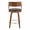Cecina counter stool in Walnut Wood, Brown PU, Chrome Metal, back view, featuring swivel and wood frame