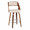 Cecina Mid-Century Modern 26" Fixed-Height Counter Stool with Swivel in Walnut Wood and Cream Faux Leather with Round Chrome Metal Footrest- Set of 2 — product view