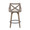 Charlotte counter stool in Light Grey Wood, Cream Noise Fabric, back view, featuring swivel and upholstered seat
