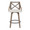 Charlotte counter stool in Light Grey Wood, Cream Noise Fabric, front view, featuring swivel and upholstered seat
