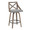 Charlotte counter stool in Light Grey Wood, Grey Fabric, product view, featuring swivel and upholstered seat