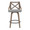 Charlotte counter stool in Light Grey Wood, Grey Fabric, front view, featuring swivel and upholstered seat