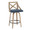 Charlotte counter stool in Whitewashed Wood, Blue Fabric, Black Metal, product view, featuring swivel and upholstered seat