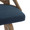 Charlotte counter stool in Whitewashed Wood, Blue Fabric, Black Metal, close-up detail, featuring swivel and upholstered seat