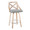Charlotte counter stool in Whitewashed Wood, Chrome Metal, Light Grey Fabric, product view, featuring swivel and upholstered seat