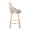 Charlotte 26" Farmhouse Fixed-Height Counter Stool with Swivel in Whitewashed Wood and Light Grey Fabric with Round Chrome Metal Footrest- Set of 2 — side view
