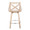 Charlotte counter stool in Whitewashed Wood, Chrome Metal, Cream Fabric, back view, featuring swivel and upholstered seat