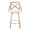 Charlotte counter stool in Whitewashed Wood, Chrome Metal, Cream Fabric, front view, featuring swivel and upholstered seat
