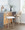 Charlotte 26" Farmhouse Fixed-Height Counter Stool with Swivel in Whitewashed Wood and Cream Fabric with Round Chrome Metal Footrest- Set of 2 — lifestyle photo 2