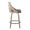 Charlotte counter stool in Light Grey Wood, Grey PU, Black Metal, side view, featuring swivel and upholstered seat