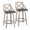 Charlotte counter stool in Light Grey Wood, Grey PU, Black Metal, coordinated set view, featuring swivel and upholstered seat