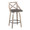 Charlotte counter stool in Light Grey Wood, Grey PU, Black Metal, product view, featuring swivel and upholstered seat