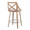 Charlotte 26" Farmhouse Fixed-Height Counter Stool with Swivel in Whitewashed Wood and White Faux Leather with Round Chrome Metal Footrest- Set of 2 — rear three-quarter view
