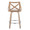 Charlotte 26" Farmhouse Fixed-Height Counter Stool with Swivel in Whitewashed Wood and White Faux Leather with Round Chrome Metal Footrest- Set of 2 — back view