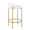 Chloe counter stool in Gold Metal, White PU, back and side view, featuring faux leather design and leather design