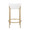 Chloe counter stool in Gold Metal, White PU, back view, featuring faux leather design and leather design