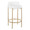 Chloe Contemporary Counter Stool in Gold Metal and White Faux Leather- Set of 2 — product view