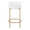 Chloe Contemporary Counter Stool in Gold Metal and White Faux Leather- Set of 2 — front view
