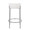 Chloe Contemporary Counter Stool in Chrome Metal and White Faux Leather- Set of 2 — back view