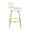 Cinch counter stool in Gold Metal, White PU, side view, featuring swivel and metal footrest