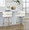 Cinch counter stool in Gold Metal, White PU, featuring swivel and metal footrest