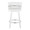 Cinch counter stool in White Wood, White PU, Chrome Metal, front view, featuring swivel and wood frame