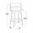 Cinch counter stool in White Wood, White PU, Chrome Metal, dimensions and measurements diagram