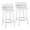 Cinch 26" Contemporary Fixed-Height Counter Stool with Swivel in White Wood and White Faux Leather with Round Chrome Footrest- Set of 2 — pair view