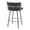 Cinch 26" Contemporary Fixed-Height Counter Stool with Swivel in Black Metal and Black Velvet with Round Gold Footrest- Set of 2 — rear three-quarter view