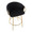 Claire counter stool in Gold Steel, Black Velvet, top view, featuring swivel