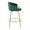 Claire Contemporary/Glam Counter Stool in Gold Steel and Green Velvet- Set of 2 — side view