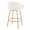 Claire counter stool in Gold Metal, Cream Velvet, back and side view, featuring swivel