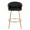 Claire counter stool in Gold Metal, Black PU, front view, featuring swivel
