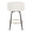 Claire counter stool in Black Metal, Gold Metal, White PU, back view, featuring swivel