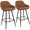 Clubhouse Contemporary 26" Counter Stool with Black Frame and Brown Vintage Faux Leather- Set of 2 — pair view