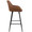 Clubhouse Contemporary 26" Counter Stool with Black Frame and Brown Vintage Faux Leather- Set of 2 — side view
