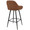 Clubhouse Contemporary 26" Counter Stool with Black Frame and Brown Vintage Faux Leather- Set of 2 — rear three-quarter view