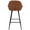 Clubhouse Contemporary 26" Counter Stool with Black Frame and Brown Vintage Faux Leather- Set of 2 — back view