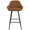 Clubhouse Contemporary 26" Counter Stool with Black Frame and Brown Vintage Faux Leather- Set of 2 — front view