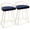 Canary counter stool in Gold Metal, Royal Blue Velvet, coordinated set view